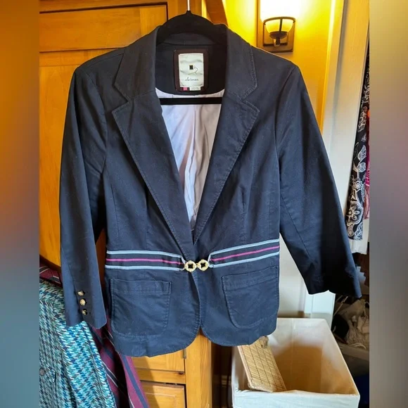 Elevenses nautical belted, navy blue jacket - Picture 1 of 4
